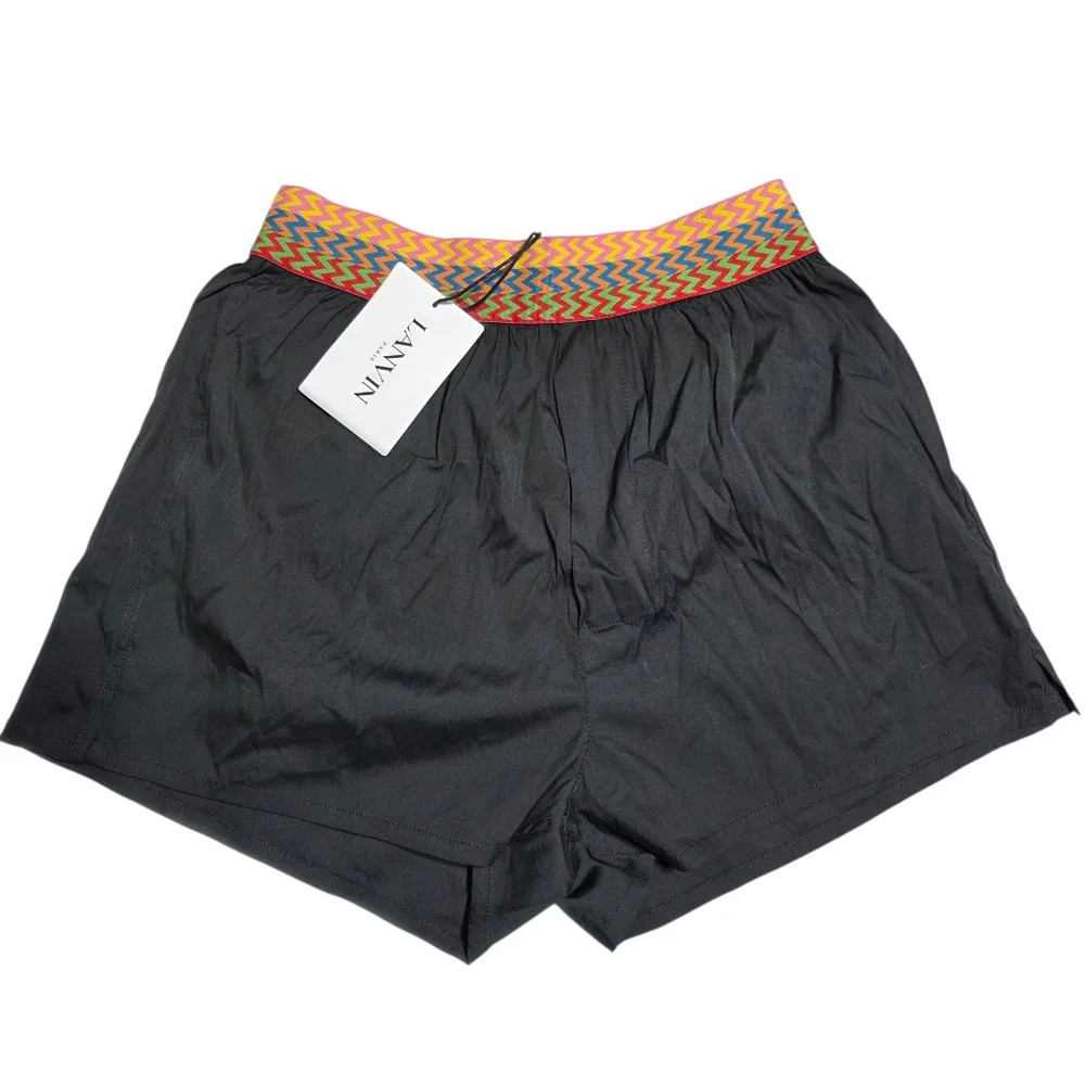 NWT Lanvin Curb Cotton Blend Boxer In Black Sz L